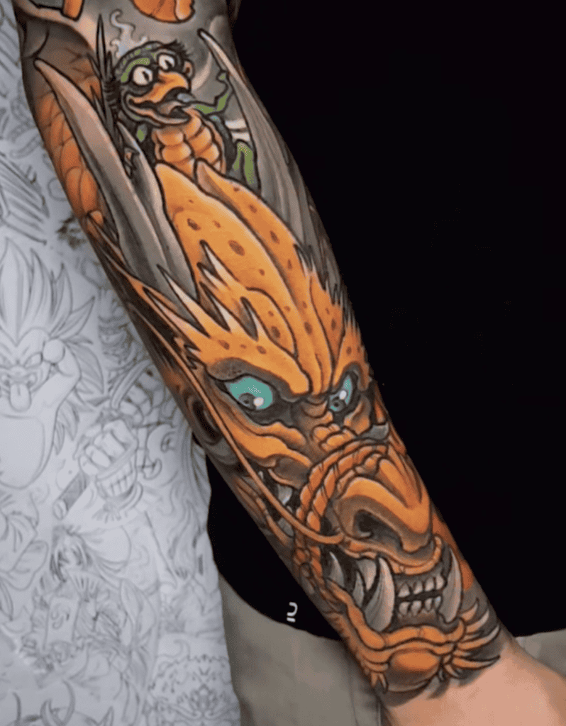 Yellow Kappa Dragon Tattoo