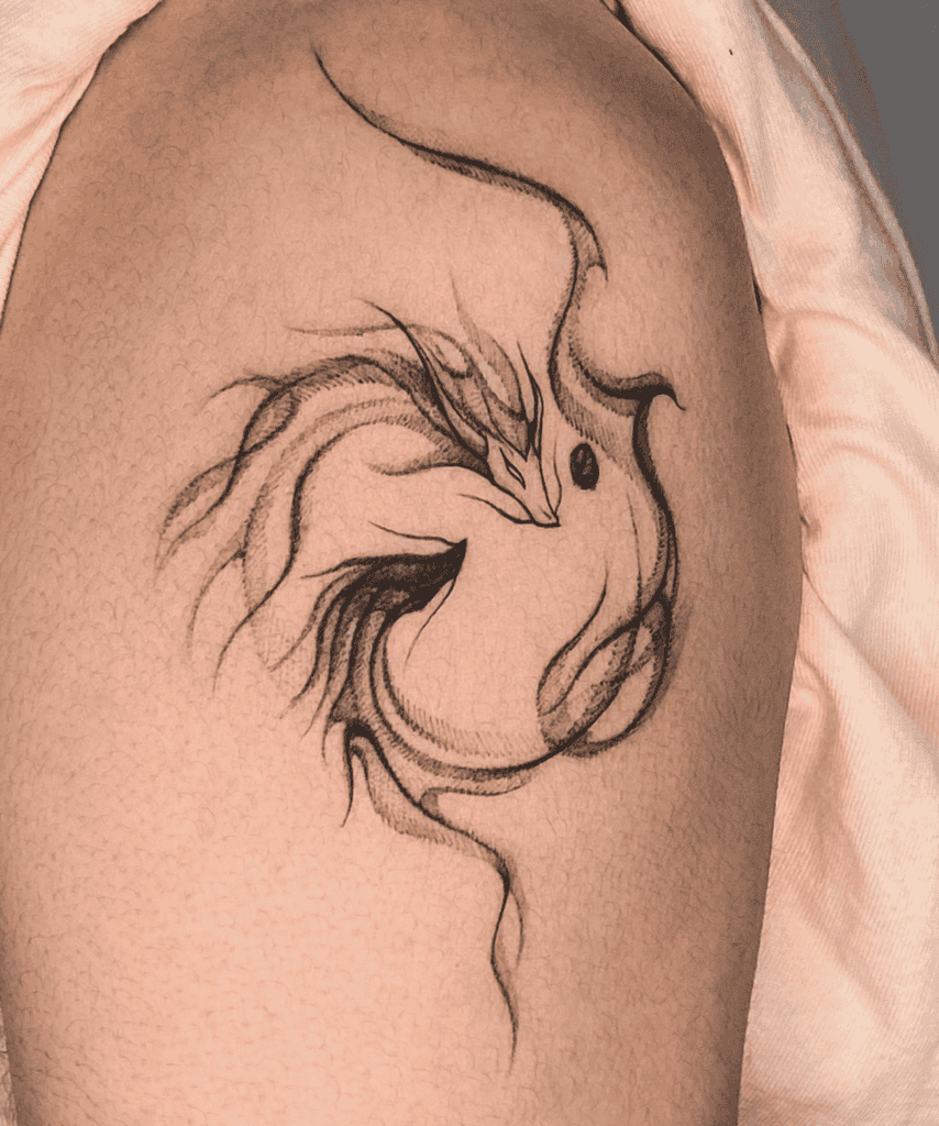Yin-Yang Simple Dragon Tattoo