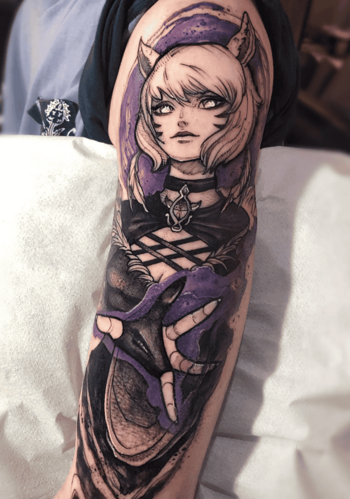 Y'shtola Rhul Purple Final Fantasy Tattoo