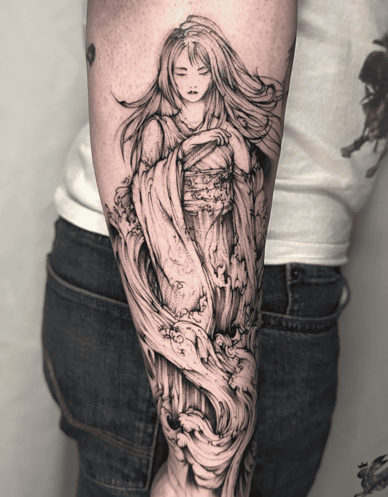 Yuna Japanese Final Fantasy Tattoo