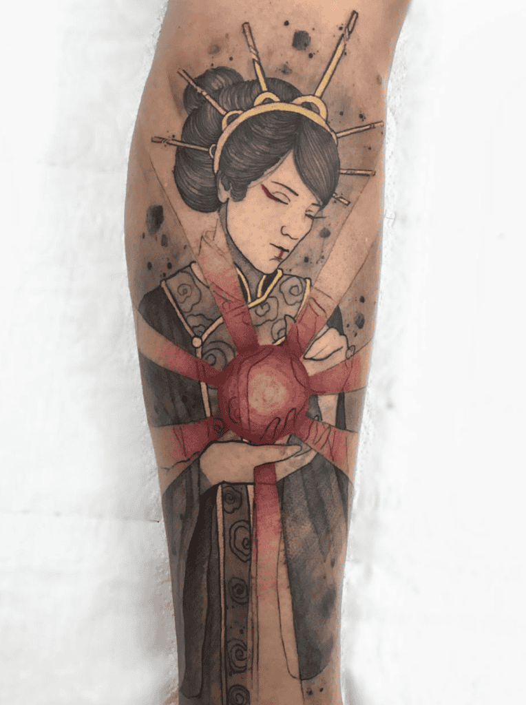 Amaterasu Ōmikami Calm Japanese Mythology Tattoo
