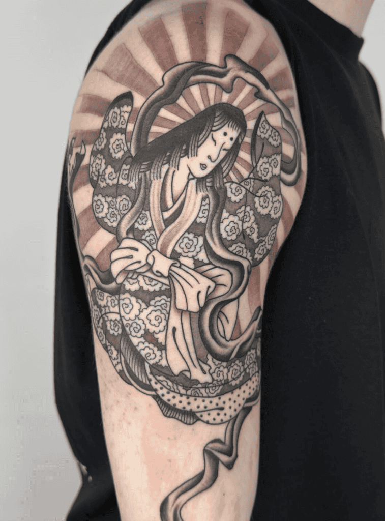 Amaterasu Ōmikami Classic Japanese Mythology Tattoo