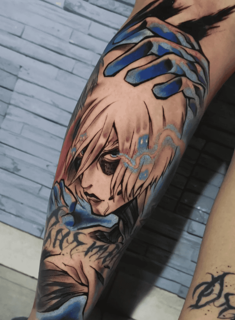 Annie Female Titan Blue Attack on Titan Tattoo