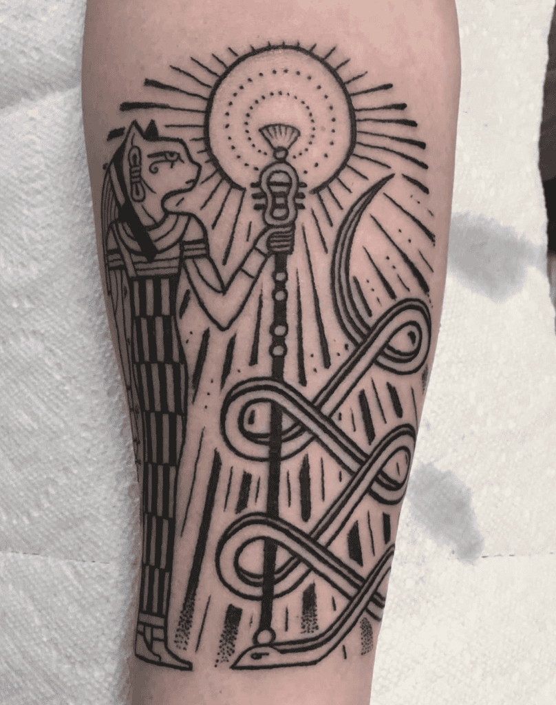 Apep Bastet Snake Tattoo