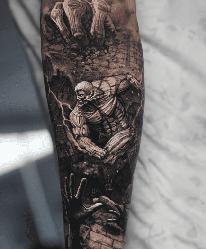 Armoured Titan Action Attack on Titan Tattoo