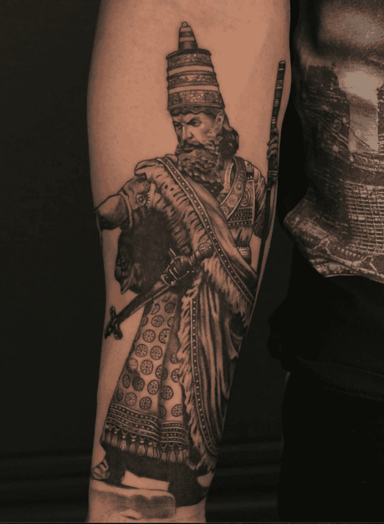 Ashurbanipal Mesopotamian Mythology Tattoo
