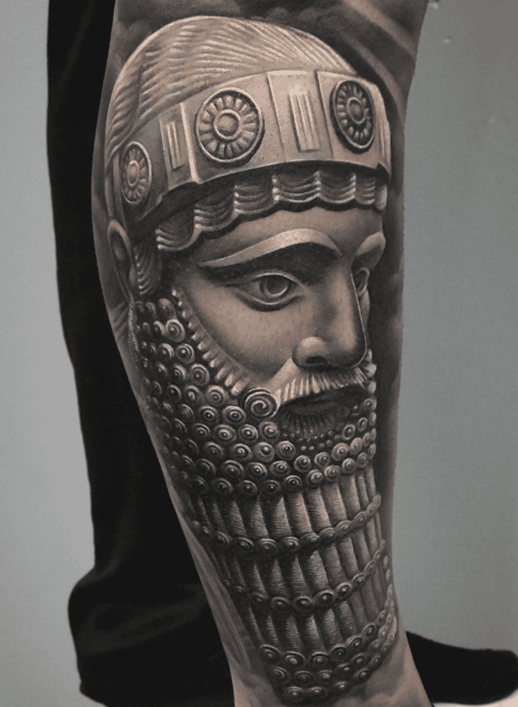 Ashurbanipal Ruler Mesopotamian Mythology Tattoo
