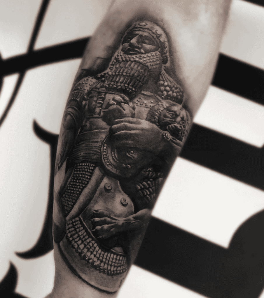 Ashurbanipal Statue Mesopotamian Mythology Tattoo