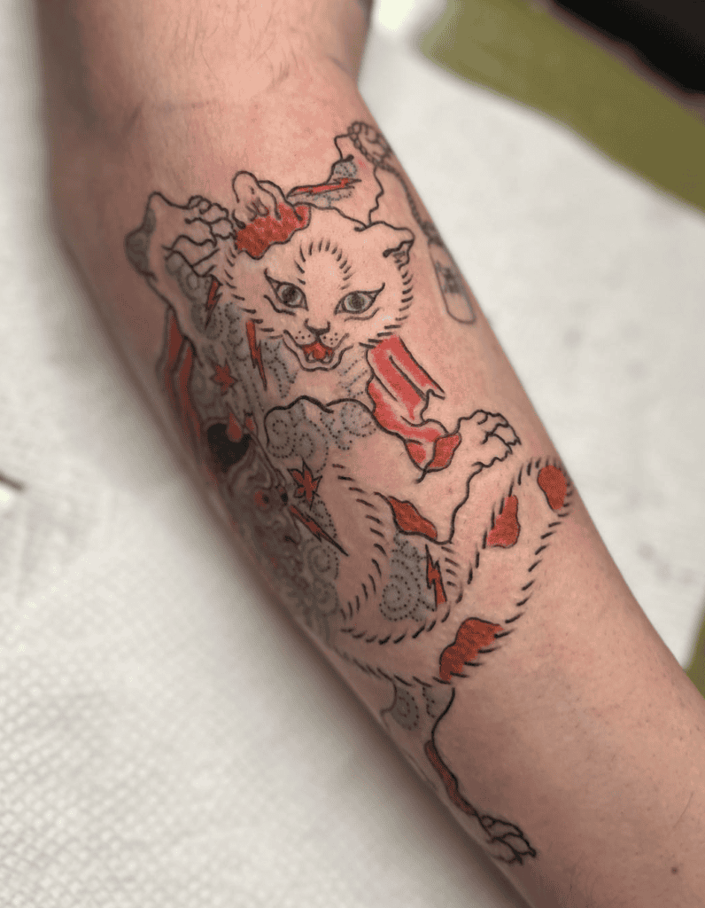 Bakeneko Dance Japanese Mythology Tattoo