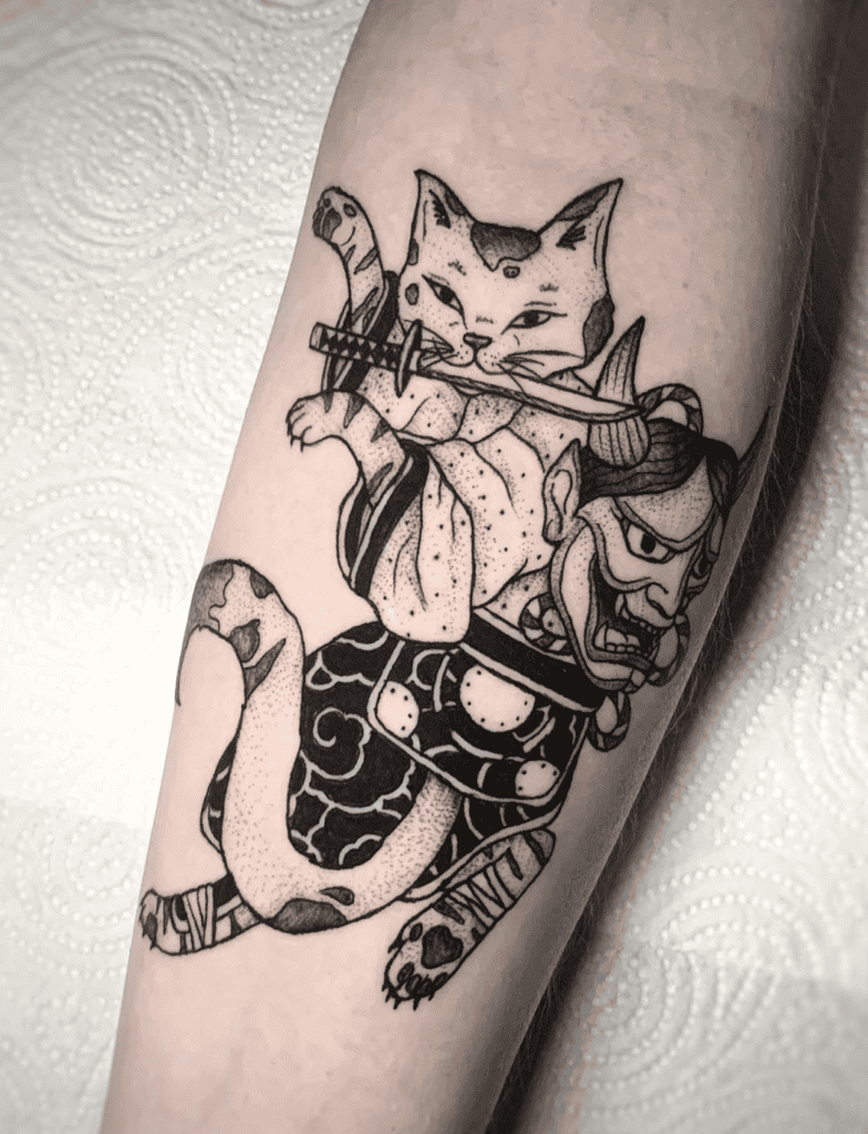 Bakeneko Japanese Mythology Tattoo