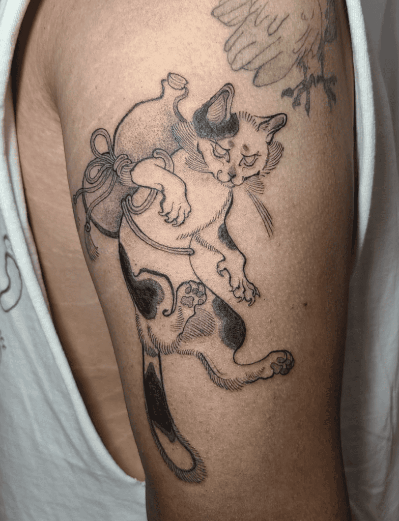 Bakeneko Sake Japanese Mythology Tattoo