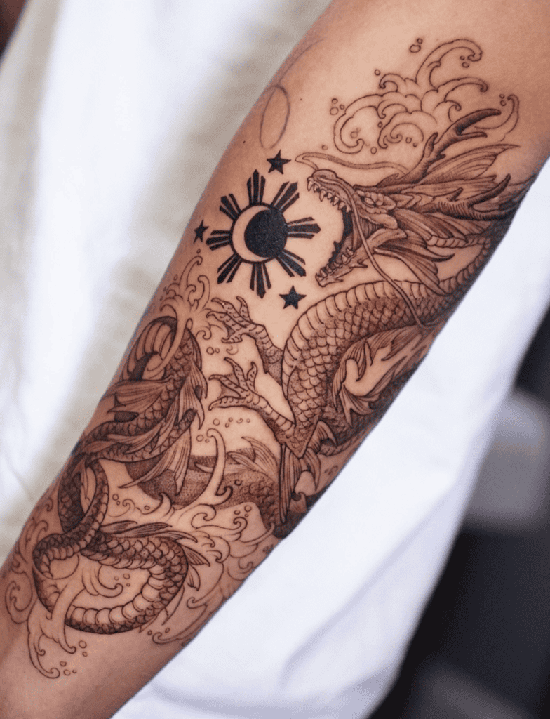 Bakunawa Fierce Snake Tattoo