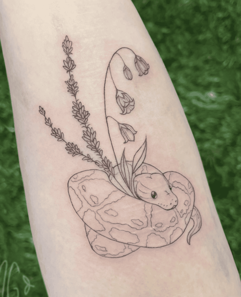 Ball Python Simple Snake Tattoo