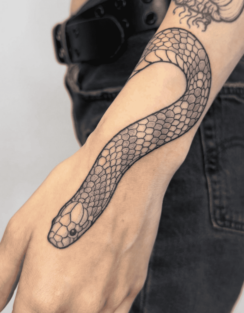 Banded Krait Snake Tattoo