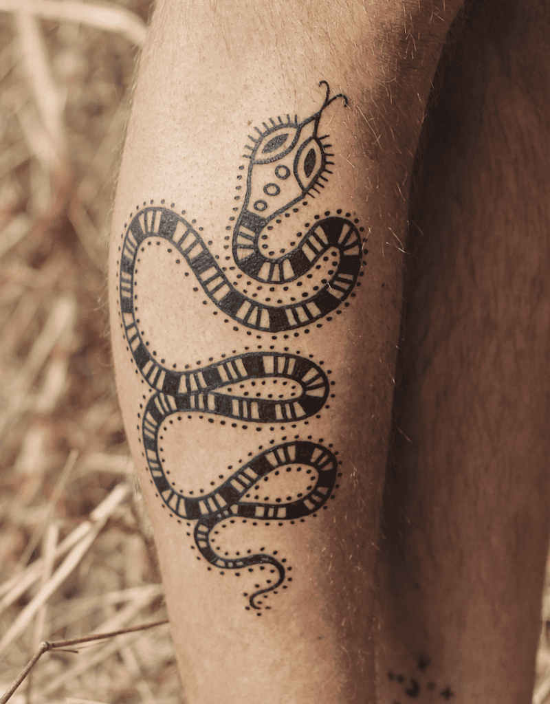 Banded Krait Tribal Snake Tattoo