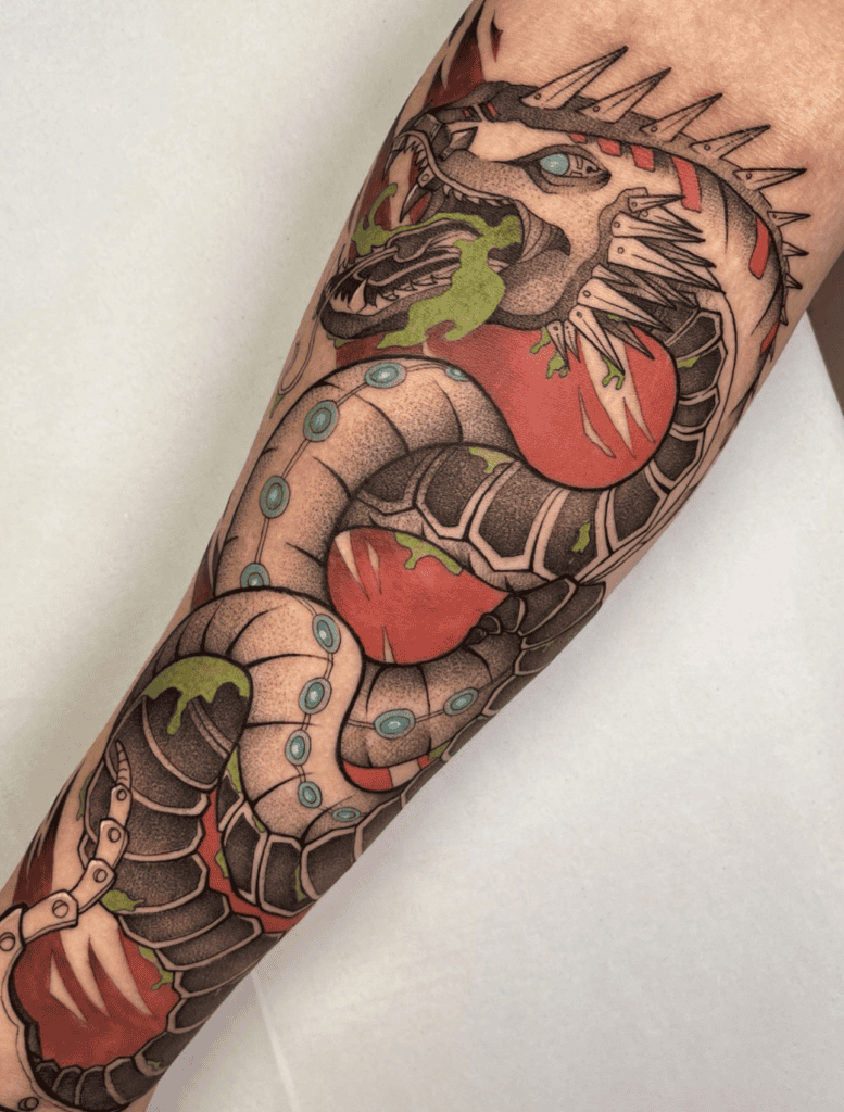 Basilisk White Snake Tattoo