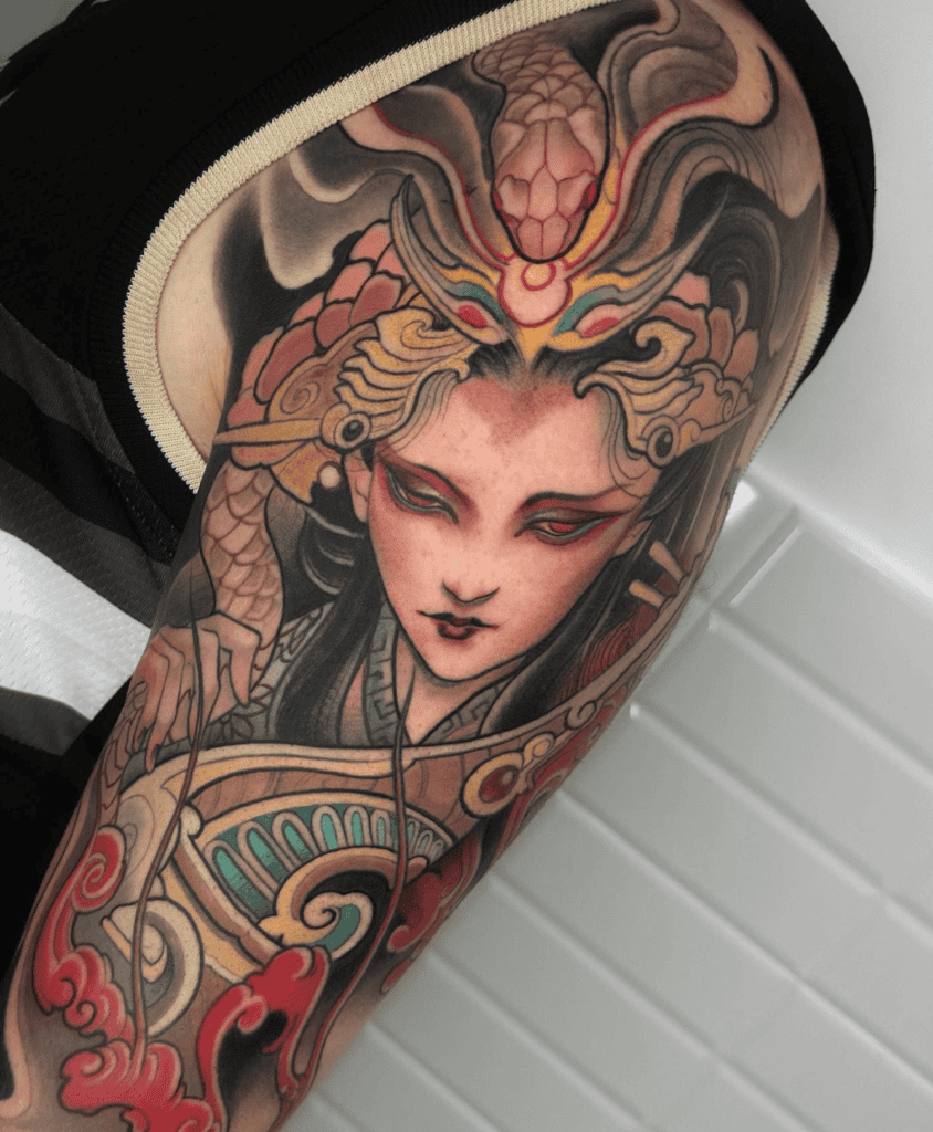 Benzaiten Deity Japanese Mythology Tattoo