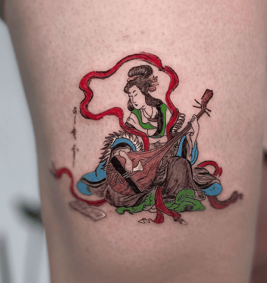 Benzaiten Japanese Goddess Mythology Tattoo
