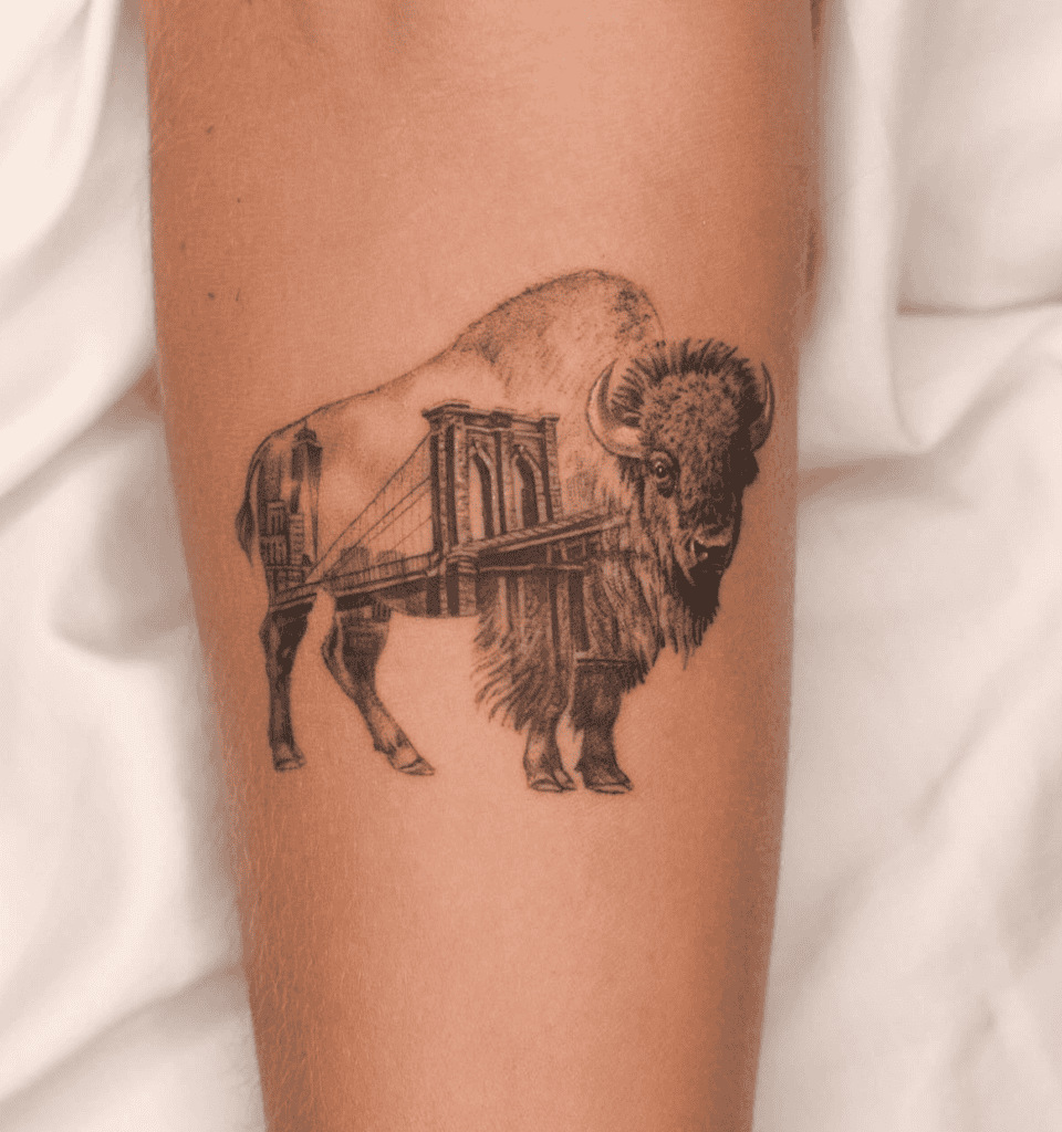 Bison Bridge Bovine Tattoo