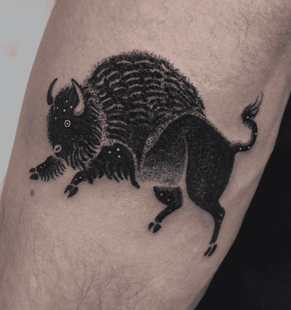 Bison Cave Bovine Tattoo