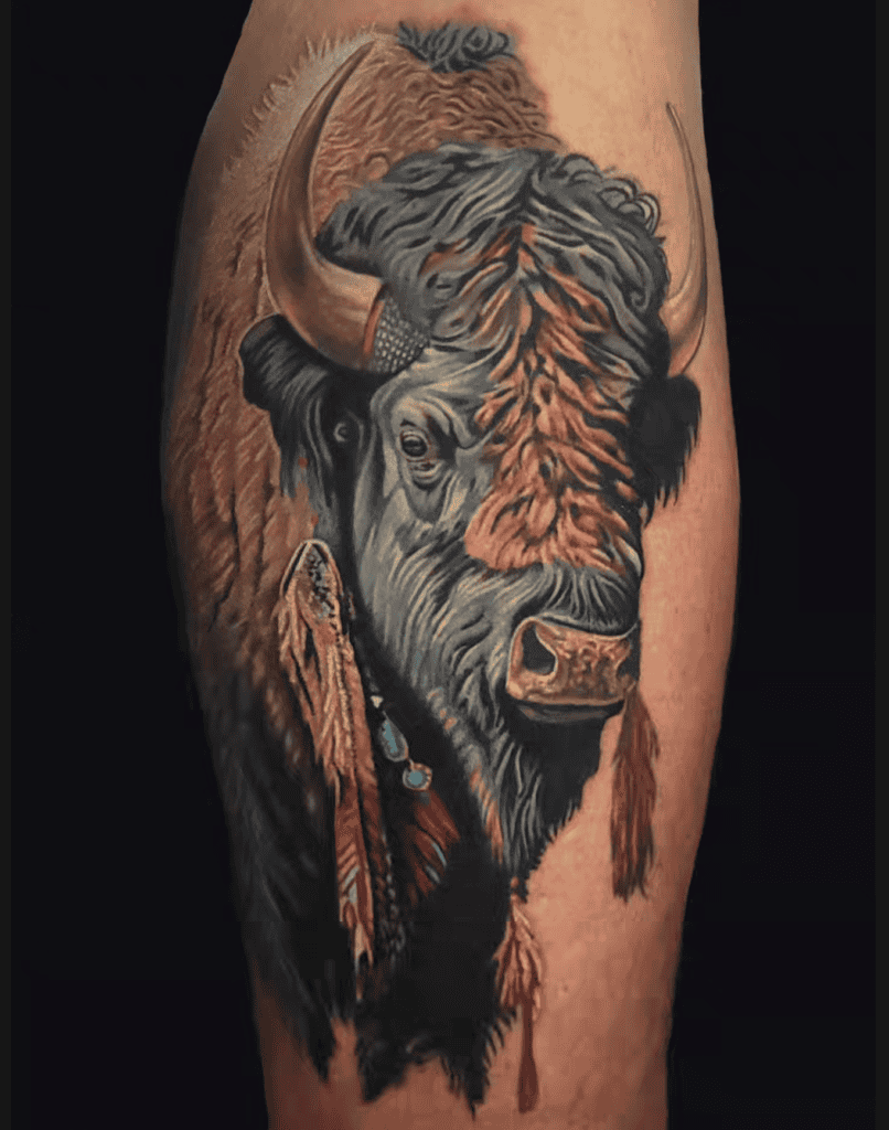 Bison Native Bovine Tattoo