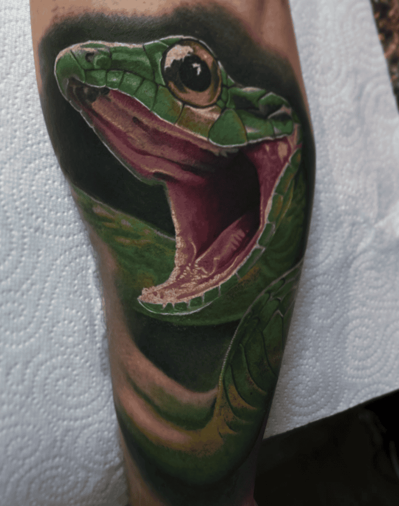 Boomslang Mouth Snake Tattoo