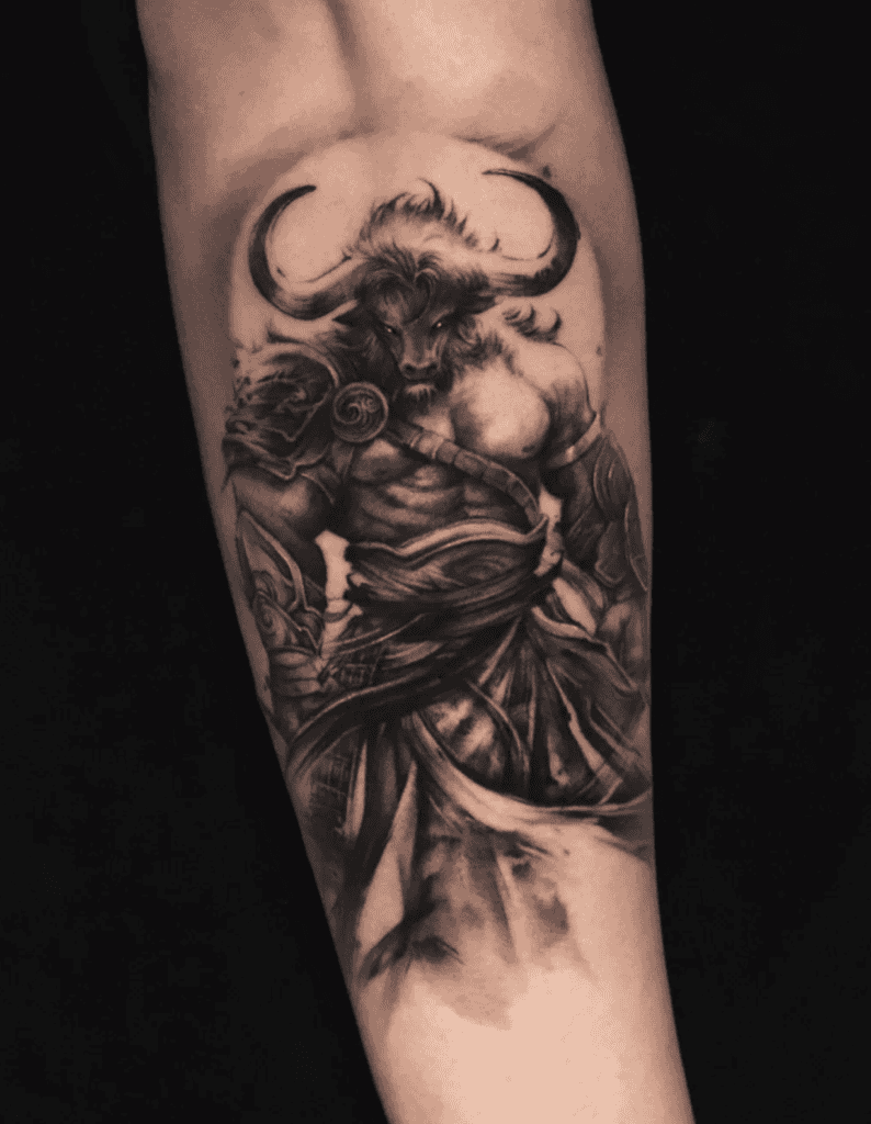 Bull Demon King Fierce Bovine Tattoo