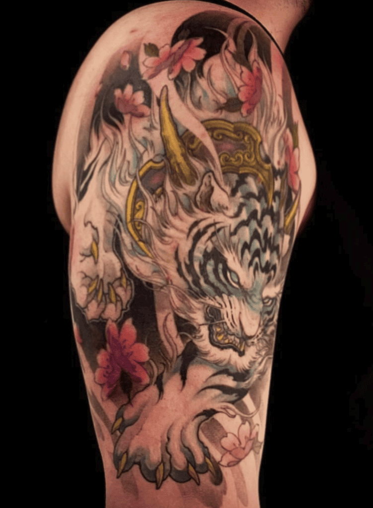 Byakko Royal Japanese Mythology Tattoo