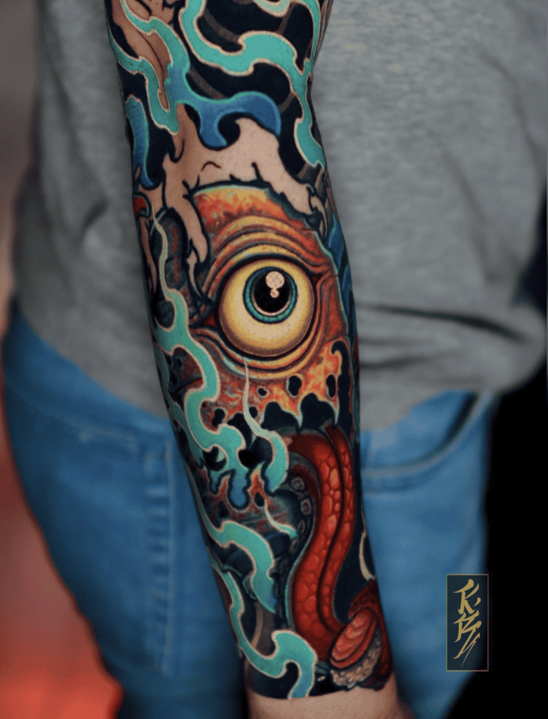 Chōchin-obake Flame Japanese Mythology Tattoo