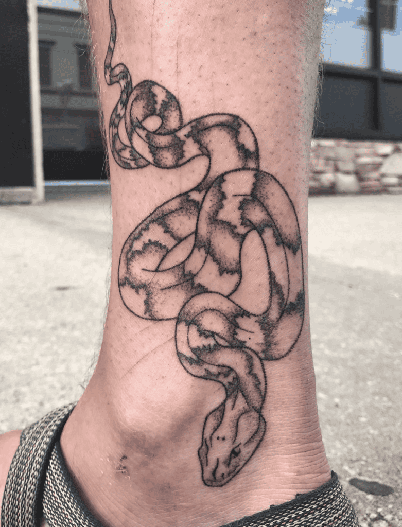 Copperhead Coil Snake Tattoo