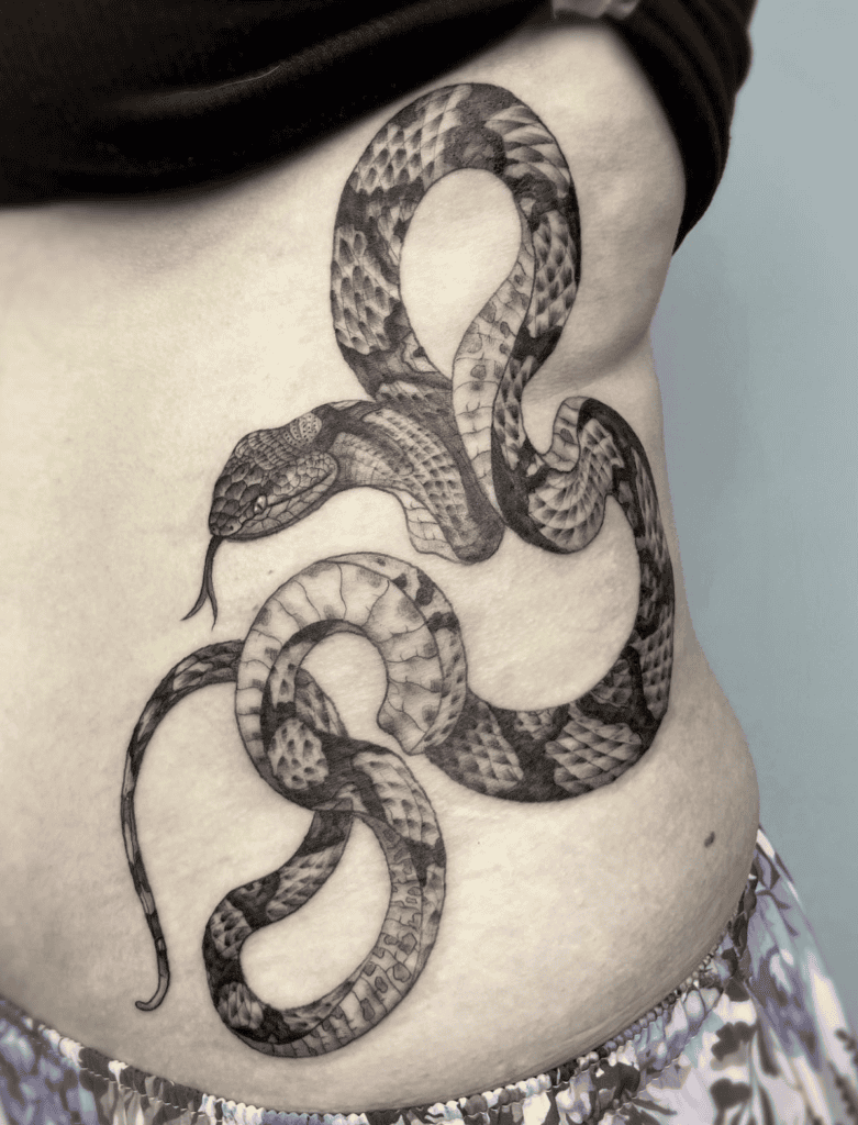 Copperhead Slither Snake Tattoo