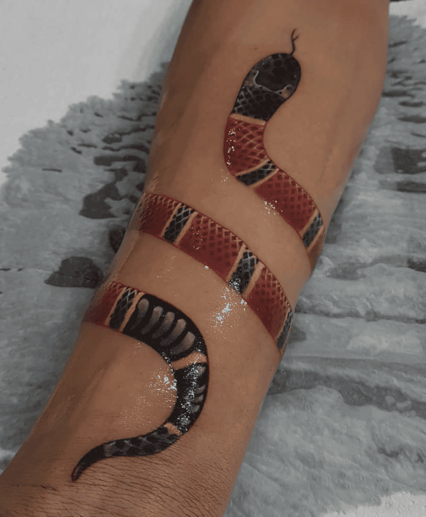 Coral Snake Colour Tattoo