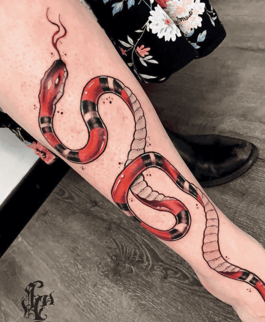 Coral Snake Slither Tattoo