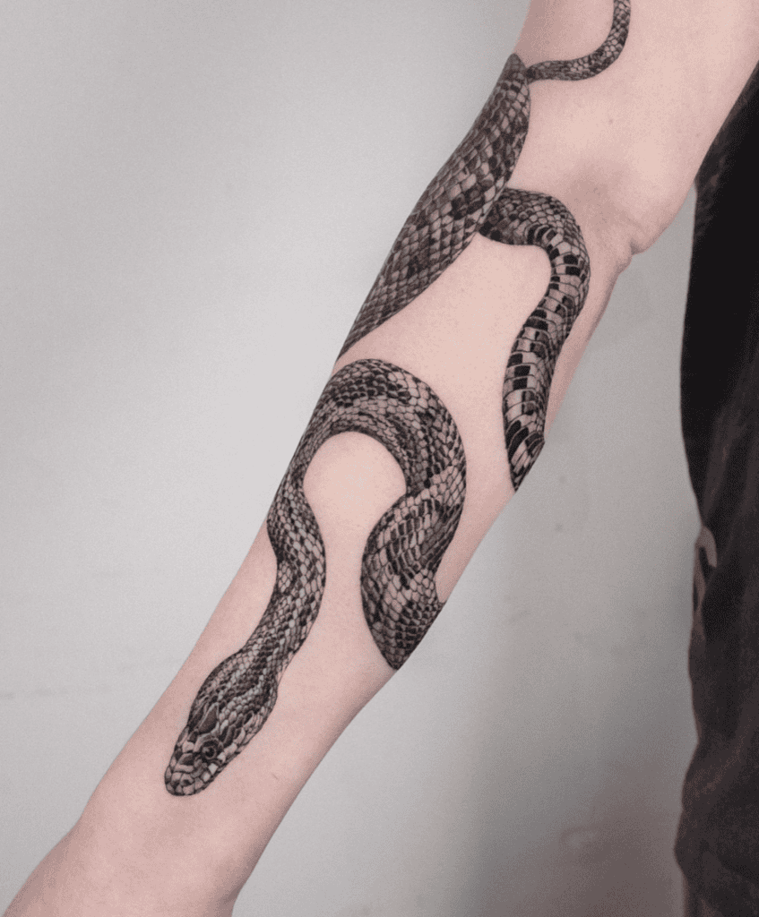 Corn Snake Coil Tattoo
