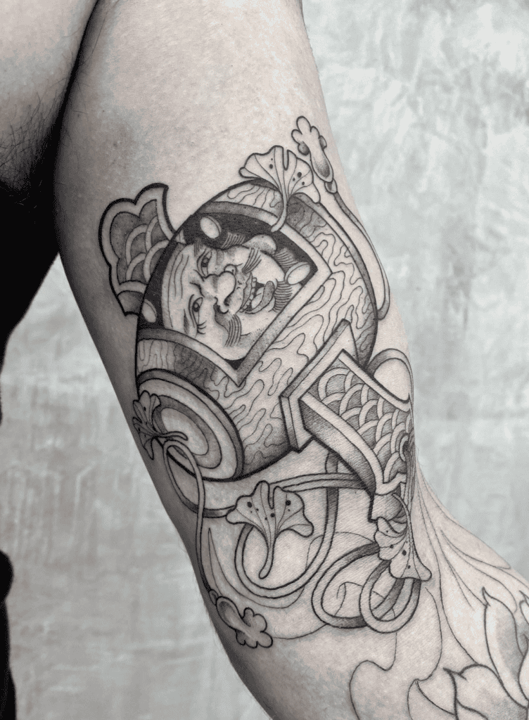 Daikokuten Drum Japanese Mythology Tattoo