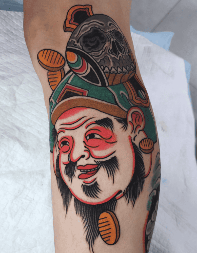 Daikokuten Face Japanese Mythology Tattoo