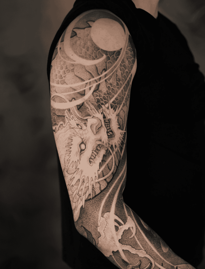 Dragon Grey Irezumi Tattoo