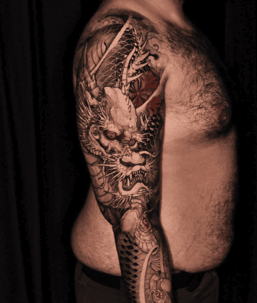 Dragon White Irezumi Tattoo