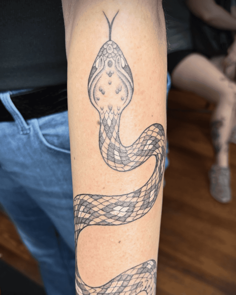 Eastern Diamondback Head Rattlesnake Tattoo
