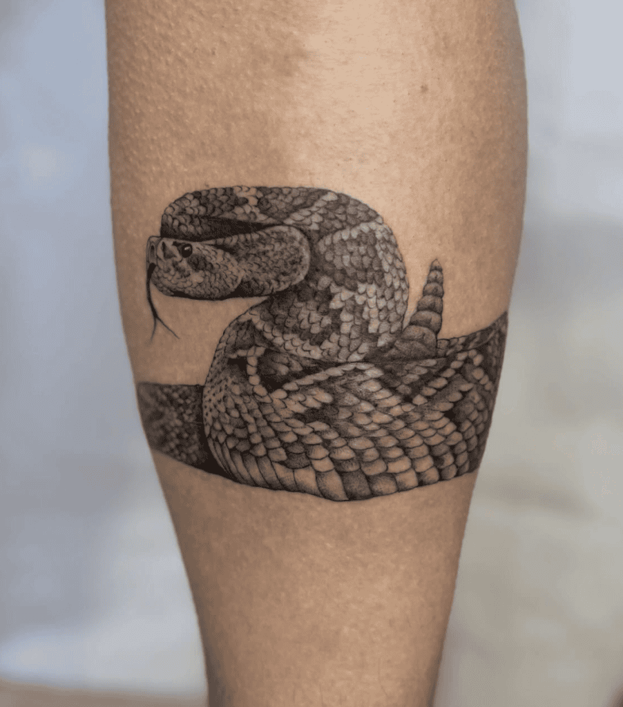 Eastern Diamondback Rattlesnake Coil Tattoo