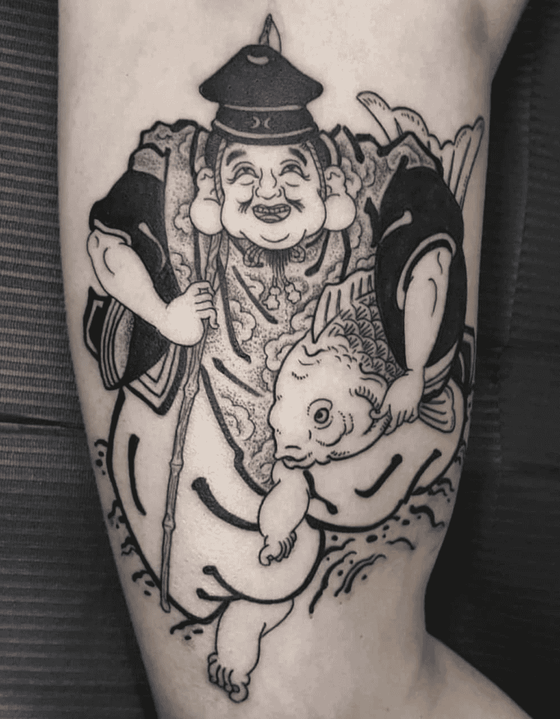 Ebisu Fish Japanese Mythology Tattoo
