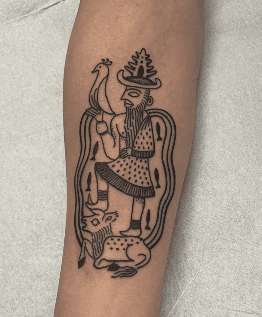 Enki Animals Mesopotamian Mythology Tattoo