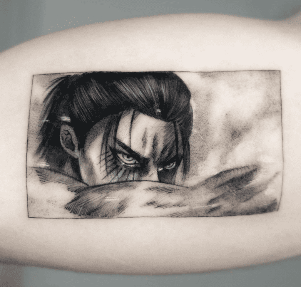 Eren Yeager Fallen Attack on Titan Tattoo