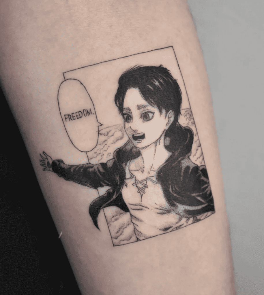 Eren Yeager Freedom Attack on Titan Tattoo