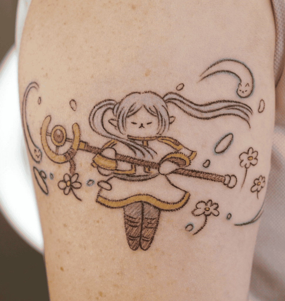 Frieren Cat Tattoo