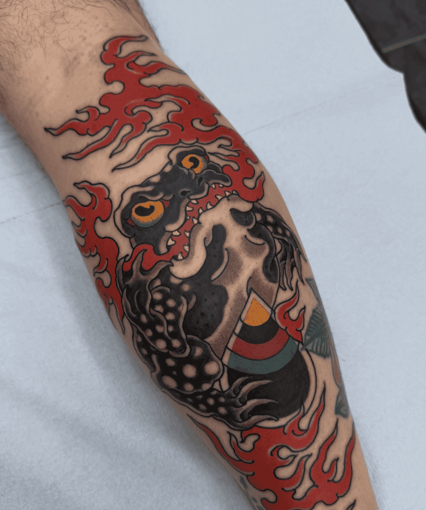 Frog Fire Irezumi Tattoo