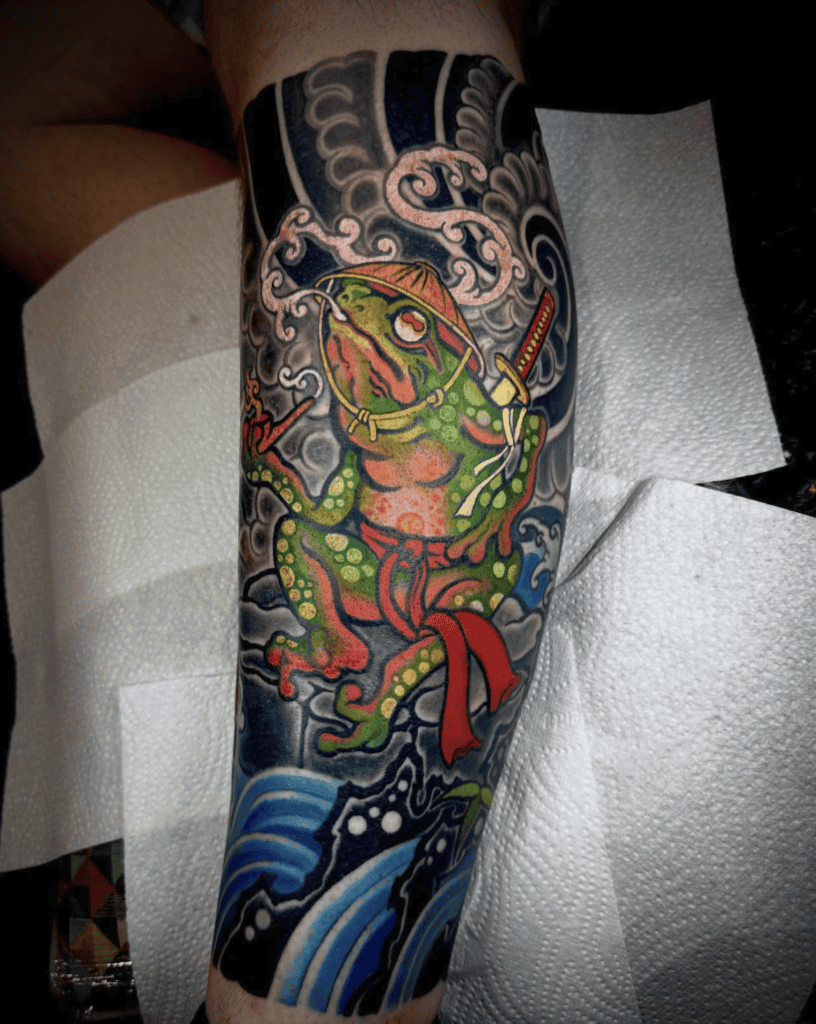 Frog Smoke Irezumi Tattoo