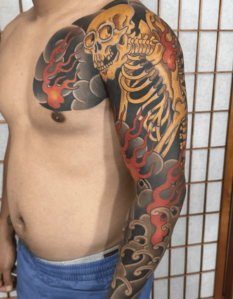 Gashadokuro Flame Irezumi Tattoo