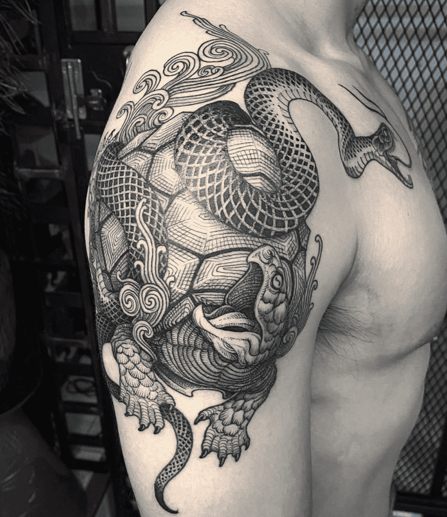 Genbu Japanese Mythology Tattoo