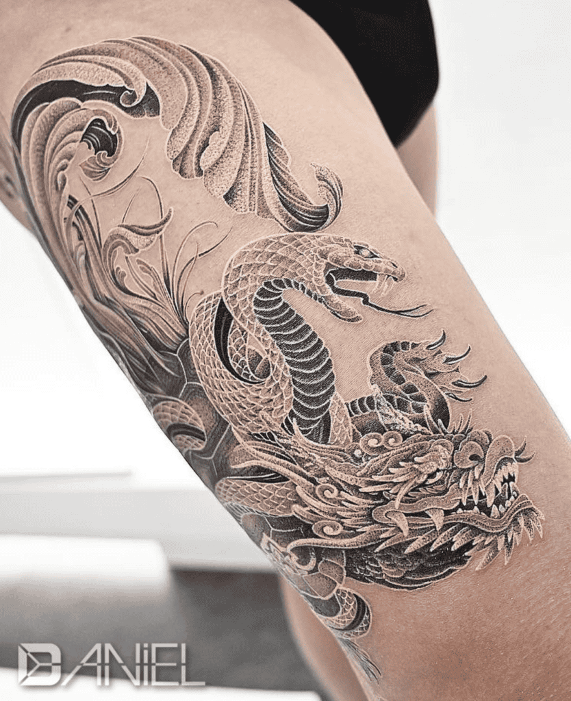 Genbu White Japanese Mythology Tattoo